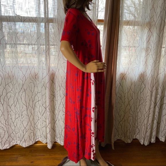 LOGO by Lori Goldstein Rayon 230 Printed Dress with Contrast Godet - Picture 4 of 8